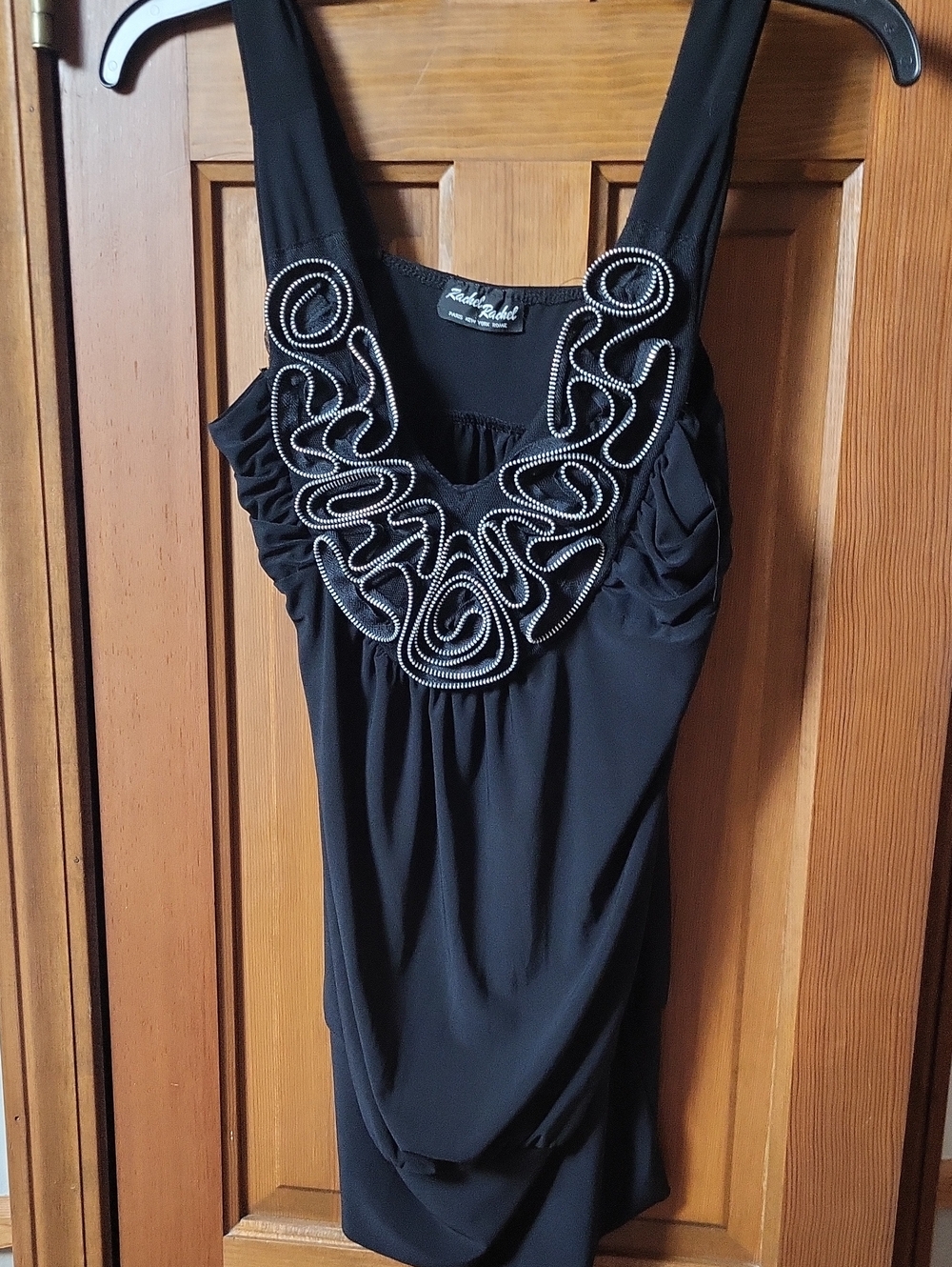 Rachel Black Mini Dress with Silver Beaded Neckline